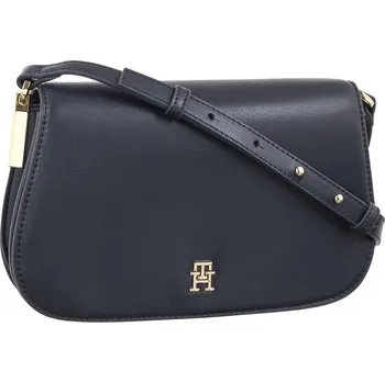 Kabelka Tommy Hilfiger kabelka přes rameno z pravé kůže modrá