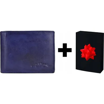 Peněženka G4-263 TMAVĚ MODRÁ Kožená Pánská Peněženka KLASICKÁ Horizontální Organizér na Mince a Bankovky