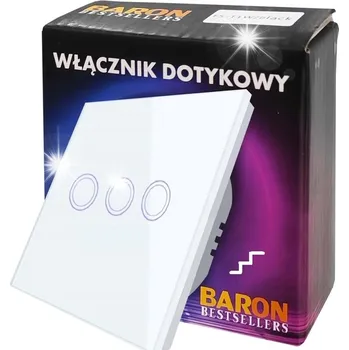 vypínač TROJITÝ DOTYKOVÝ SPÍNAČ SCHODIŠŤOVÝ BÍLÝ SKLO