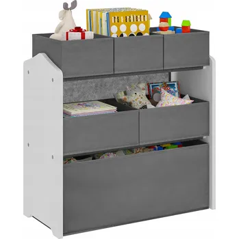 Knihovna Regál LESTARAIN 63 x 30 x 65 cm, bílý a šedý