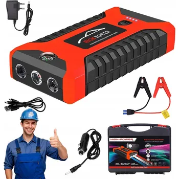Startovací zdroj POWER BANK JUMP STARTER STARTOVACÍ ZDROJ DO AUTA 12V LCD displej 99800mAh