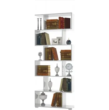 Knihovna REGÁL SLOUPEK NA ŠANONY POLICE BÍLÝ MAT 192 cm DO OBÝVÁKU KANCELÁŘE POKOJE