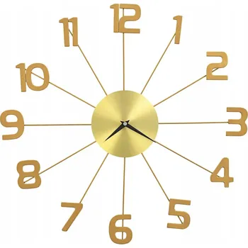 Hodiny Nástěnné hodiny, kovové, 50 cm, zlaté