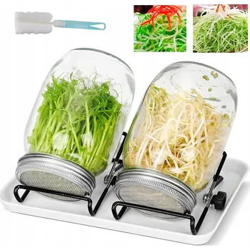 Sklenice NAKLIČOVACÍ NÁDOBA SKLENIČKOVÁ KLÍČENKA SKLENICE NA KLÍČKY SKLO NÁDOBA NA SEMENA 2X