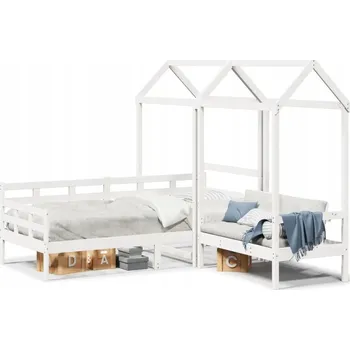 Pohovka Bílá lenoška z masivního borovicového dřeva 203,5 x 88 x 69,5 cm