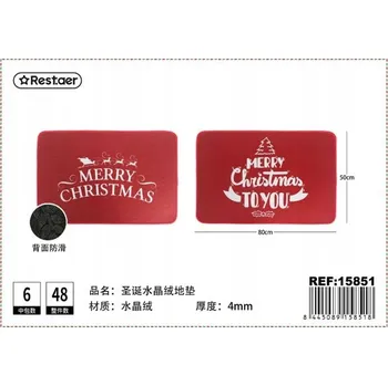 Vánoční rohožka 50x80 cm sametová