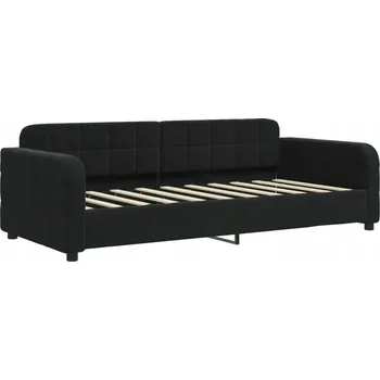 Pohovka Černá pohovka s funkcí spaní 213 x 100 x 71 cm, samet
