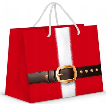 Dárková taška Dárková Taška Ozdobná Velká Vánoční Mikuláš 39 x 35 cm Dárková