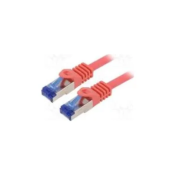 Síťový kabel Patch cord S/FTP 6a lanko Cu LSZH červená 3m 26AWG -20÷75°C