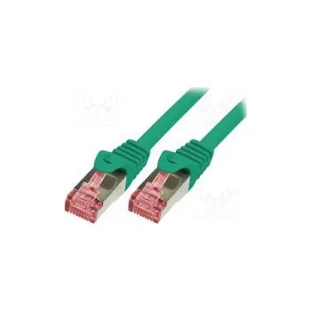 Patch cord S/FTP 6 lanko Cu LSZH zelená 1m 27AWG