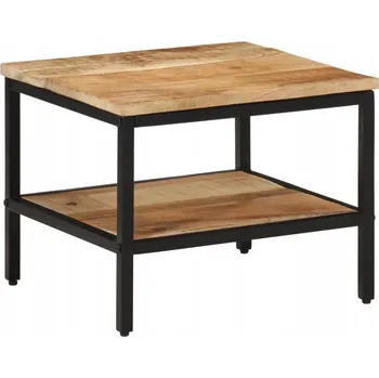 Konferenční stolek Konferenční stolek z masivního mangového dřeva a železným rámem, 45x45x35 cm