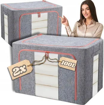 Úložný box Organizér obal úložný box na povlečení oblečení přikrývky deky do skříně 2x100L