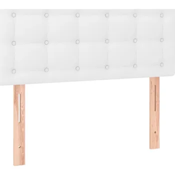 Čelo postele nastavitelná, umělá kůže, bílá, 100x5x78/88 cm