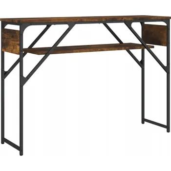 Konferenční stolek Konzolový stolek s kovovým rámem, kouřový dub, 105x30x75 cm