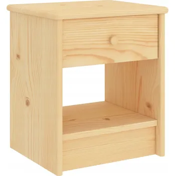 Noční stolek Dřevěný noční stolek z masivního borovicového dřeva 35 x 30 x 40 cm, přírodní