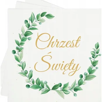 Papírový ubrousek Ubrousky Dekolo bílé se zlatým potiskem 20 ks křest