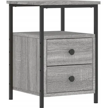 Noční stolek Noční stolek s nastavitelnými nožkami, šedý dub sonoma, 34x35,5