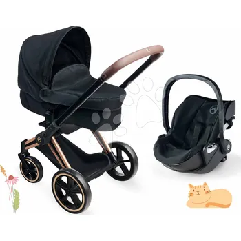 Kočárek pro panenku Set kočárek trojkombinace pro panenku Cybex Black 3in1 Pram Corolle skládací s autosedačkou 2v1