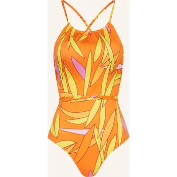 Dámské plavky Vilebrequin Dámské High Neck Plavky Madrague Hydra, oranžová...