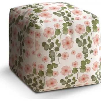 Taburet Sablio Taburet Cube Jarní květy: 40x40x40 cm