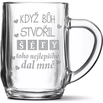 Sklenice Sablio Půllitr Když Bůh stvořil šéfy: 0,5