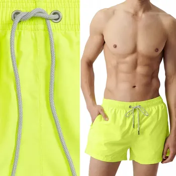 Pánské plavky PÁNSKÉ PLAVKY Atlantic Neonové Koupací Šortky Rychleschnoucí - M