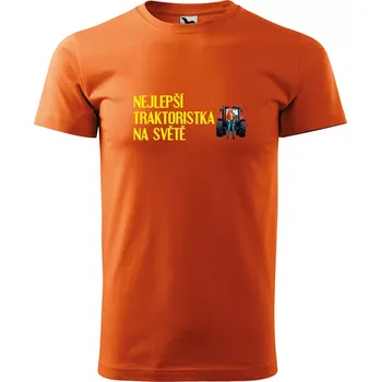 Pánské tričko Sablio Tričko s potiskem Nejlepší traktoristka na světě - oranžové M