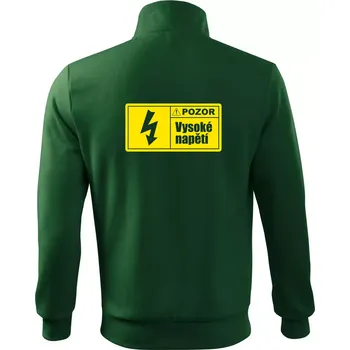 Pánská mikina Pozor vysoké napětí - Mikina bez kapuce Adventure - M ( Lahvově zelená )
