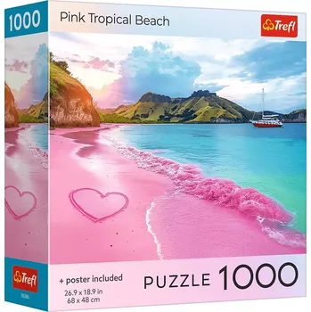 Puzzle trefl puzzle růžová tropická pláž 1000 dílků