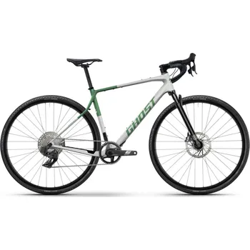 Silniční kolo GHOST Asket CF Full Party Silver Stone/Madow Green Glossy - XS