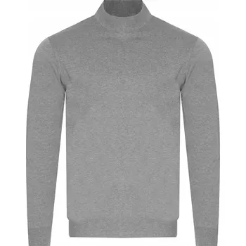 Pánský svetr Pánský svetr s polovičním rolákem - 501 šedý vlněný elegantní klasický vánoční