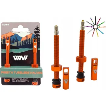 ventilky Bezdušové ventilky Tubeless VINI 60 mm oranžové