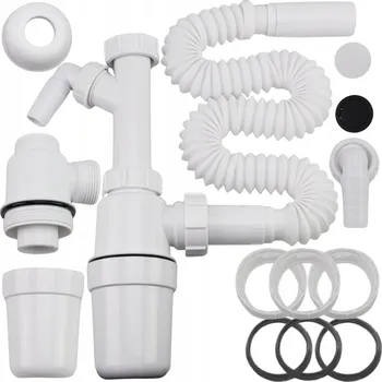 Sifon Merflow Sifon lahvový s přípojkou pro spotřebiče a ohebnou odpadní trubkou, rozeta