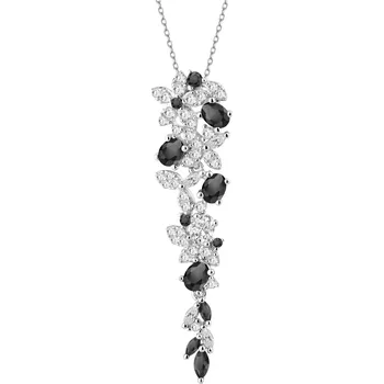 Přívěsek Stříbrný přívěsek se zirkony - květy - AP542-0337