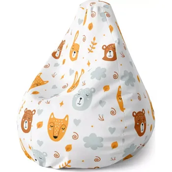 Sedací pytel Sablio Sedací vak Pear Medvěd a liška - 70 x 95 x 15 cm