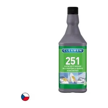 Mycí prostředek CLEAMEN 251 ruční mytí nádobí koncentrát, bez parfémů a barviv 1 l
