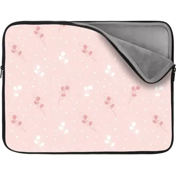 pouzdro na notebook Sablio Obal na notebook Bílé a růžové květy - 17"