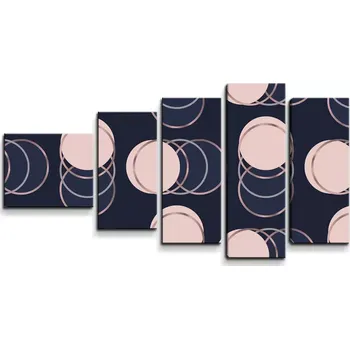 Obraz Sablio Obraz - 5-dílný Kruhy a puntíky - 100x60 cm