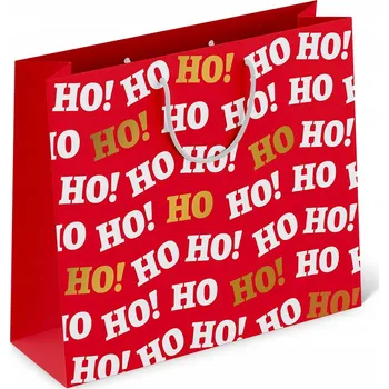 Dárková taška Dárková Taška Taška Velká Vánoční Ho Ho Ho 39 x 35 cm Ozdobná