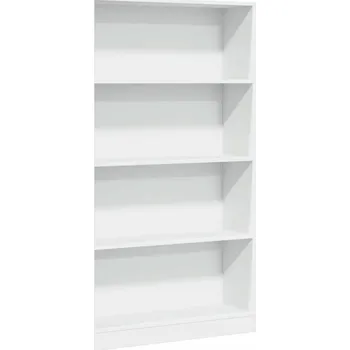 Knihovna Knihovna s policemi, dřevěný materiál, bílá, 80x24x143 cm
