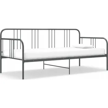 Pohovka Rozkládací pohovka s kovovým rámem, šedá, 206 x 95 x 88 cm