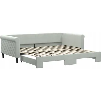 Pohovka Rozkládací pohovka s funkcí spaní, světle šedá, 229 x 110 x 68 cm