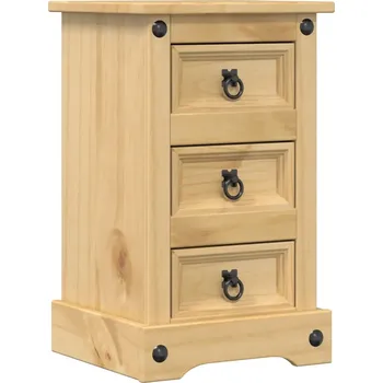 Noční stolek Noční stolek Corona z masivního borovicového dřeva, 35x32,5x58 cm, medově hnědá