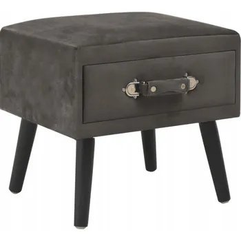 Noční stolek Noční stolek šedý sametový 40 x 35 x 40 cm se zásuvkou