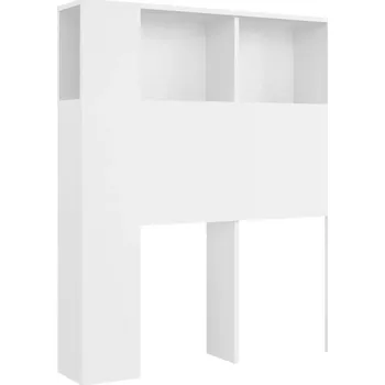 Čelo s policemi, dřevotříska, bílé, 100x18,5x104,5 cm