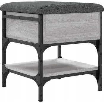 Botník Lavice na boty se sedákem, šedý dub sonoma, 42x42x45 cm