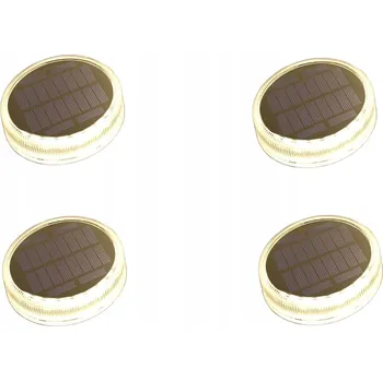 Venkovní osvětlení 4x SOLÁRNÍ LAMPA LED ZAHRADNÍ VODĚODOLNÁ BÍLÁ OSVĚTLENÍ SCHODŮ KULATÁ