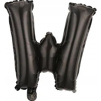 Balónek Balón písmeno W černý fóliový 40 cm Nápis Černé písmenko Svatební Hostina Narozeniny