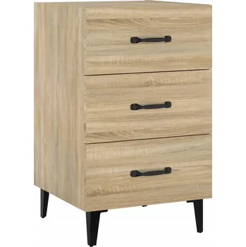 Noční stolek Noční stolek se 3 zásuvkami, dřevotříska, dub sonoma, 40x40x66