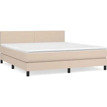 Postel Kontinentální postel cappuccino 203 x 160 x 78/88 cm s matrací 160 x 200 x